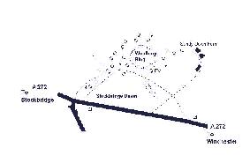 Location Map of the  Woolbury Horse